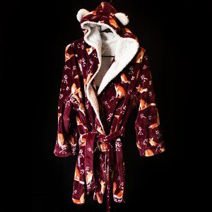 Fuzzy fox robe with hood